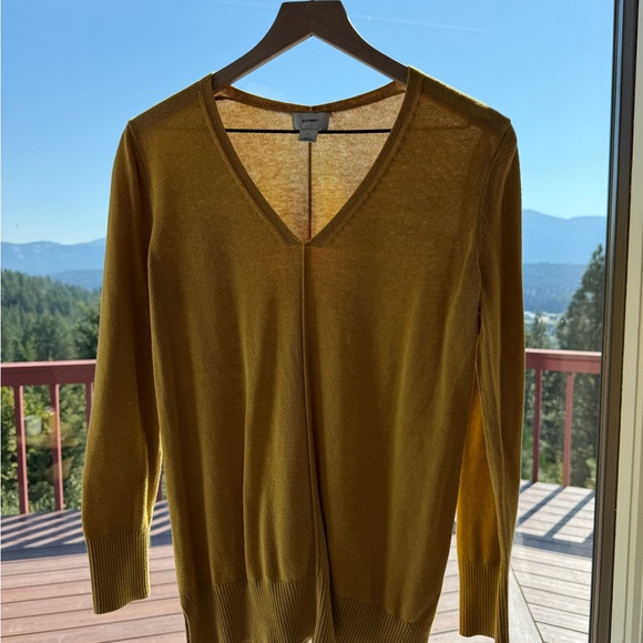 Old Navy Women's Mustard V-Neck Sweater - Picture 1 of 3